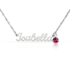 Birthstone Custom Name Necklace
