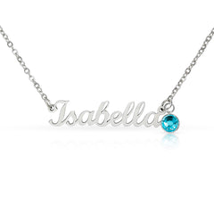 Birthstone Custom Name Necklace