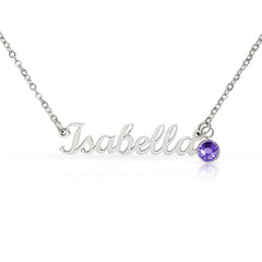 Birthstone Custom Name Necklace