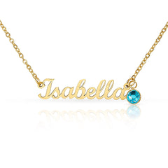 Birthstone Custom Name Necklace