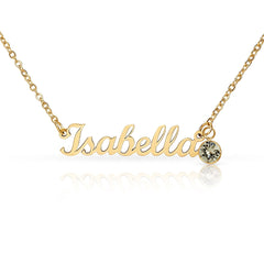 Birthstone Custom Name Necklace