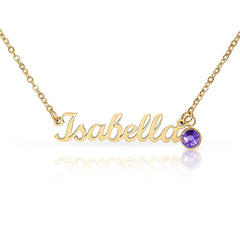 Birthstone Custom Name Necklace