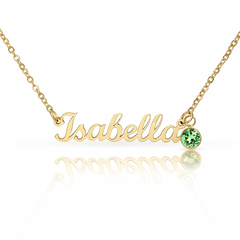 Birthstone Custom Name Necklace