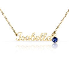 Birthstone Custom Name Necklace