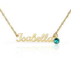 Birthstone Custom Name Necklace