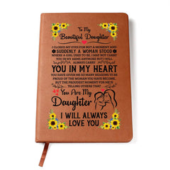 To My Daughter – Proud Dad Graphic Leather Journal