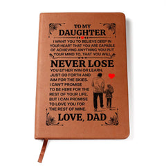To My Daughter Promise – Aim For The Skies Graphic Leather Journal
