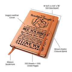 To My Beautiful Daughter – Proud Mom Graphic Leather Journal