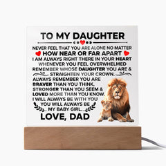 To My Daughter - Acrylic Square Plaque