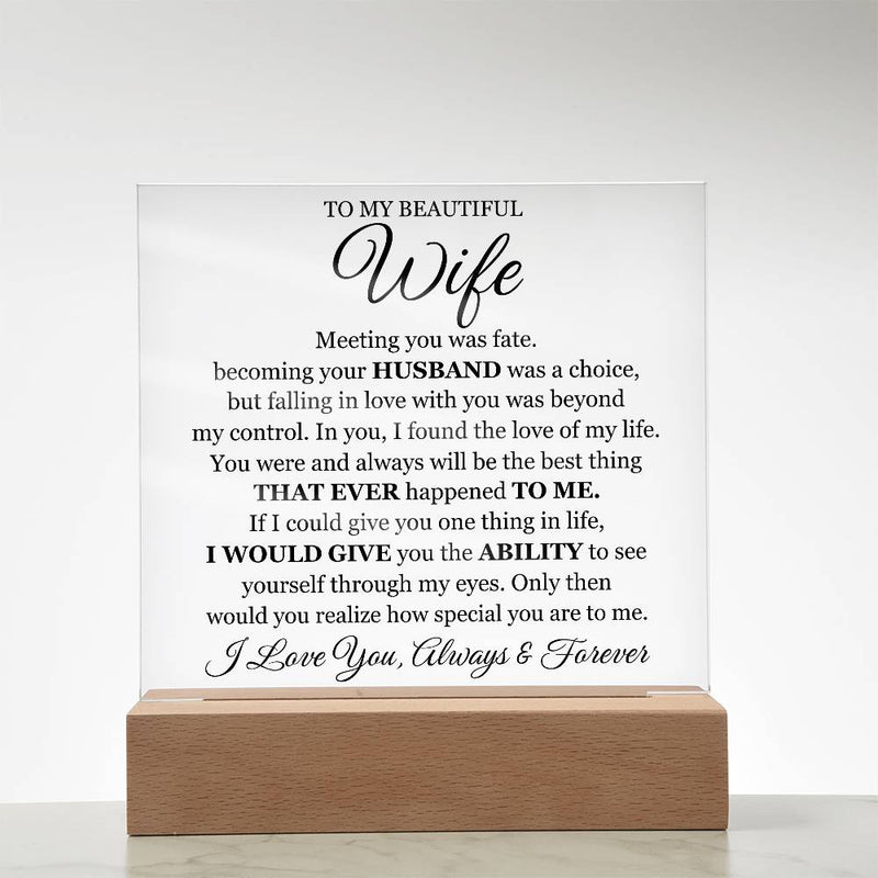 To My Beautiful Wife – Acrylic Square