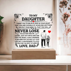 To My Daughter - I Promise LED Acrylic Square Plaque